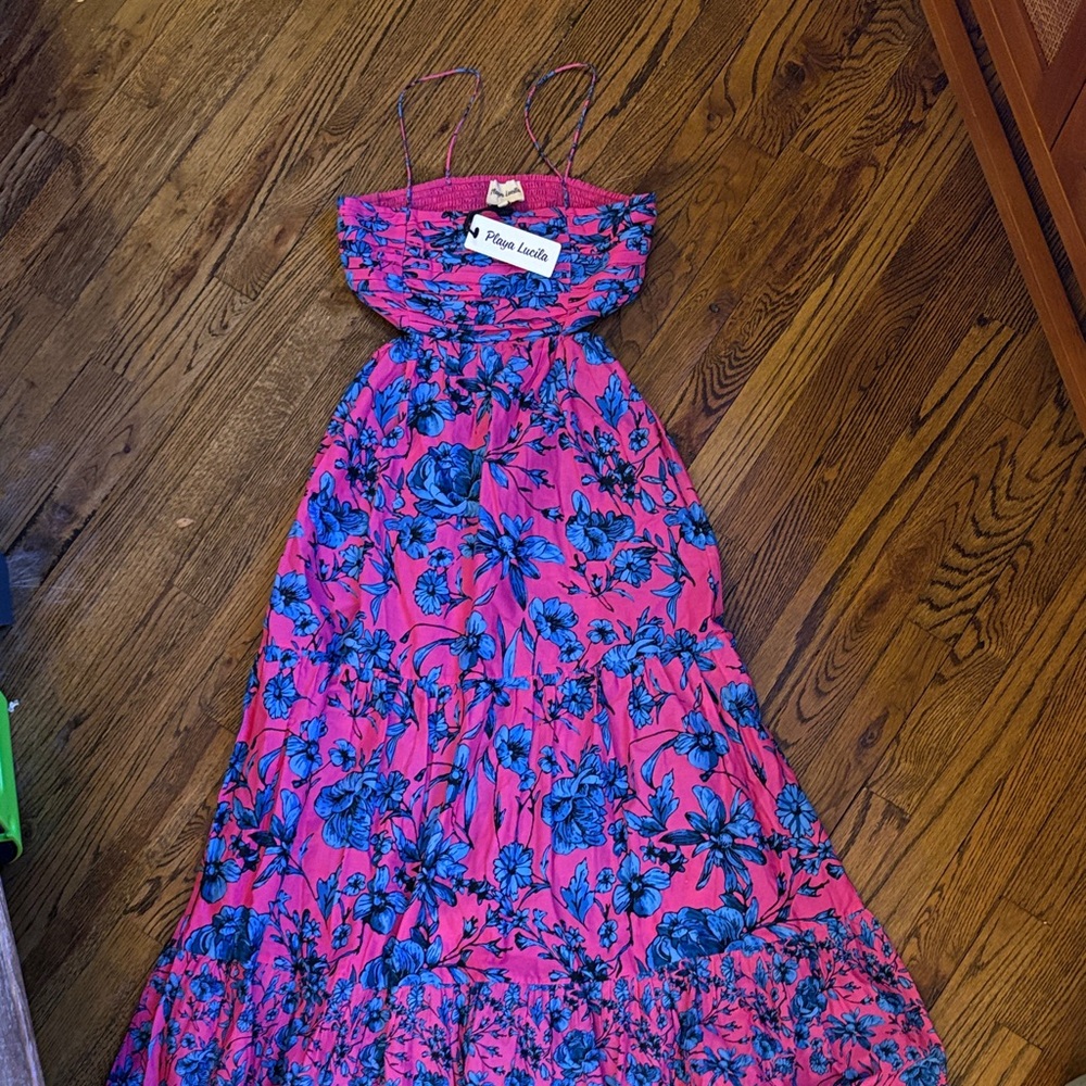 Playa Lucila Floral Maxi Cut-Out Dress M